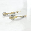 10K Two-tone D/C Dangle Shepherd Hook Earrings