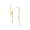 Paper Clip &amp; Circle Link Dangle Earrings