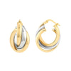 Two-Tone Love Knot Hoop Earrings