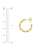 Braided 1/2 Round Hoop Earrings