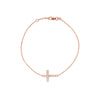 Sideways Mini CZ Cross Adjustable Bracelet