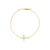 Sideways Mini CZ Cross Adjustable Bracelet