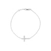 Sideways Mini CZ Cross Adjustable Bracelet