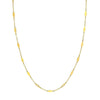 Mix Tear Drop Station Double Curb Necklace