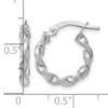 14K White Gold Twisted Hoop Earrings