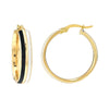 Black/White Enamel Round Hoops