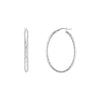 4mm x 42mm Diamond-Cut Oval Hoop Earrings