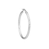 Sterling Silver 3mm x 45mm Diamond-Cut Hoop Earrings