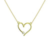 Open Heart with Diamond Adjustable Necklace