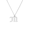 Gothic Initial Pendant Necklace