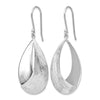 Sterling Silver RH-plated Polished and Textured Dangle Earrings