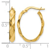 14K Polished and Twisted Oval Hoop Earrings