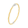 Two-Tone Twisted Brushed Hinged Bangle