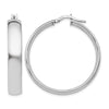 Sterling Silver RH-plated Polished Hinged Hoop Earrings