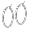 14K White Gold Polished Hoop Earrings