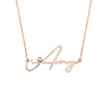 Signature Diamond Bezel Nameplate Necklace