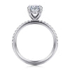 14K White Gold Oval Diamond Engagement Ring