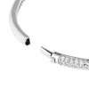 Diamond Pave Teardrop Bypass Bangle in White Gold