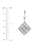 Plated Sterling Silver Filigree Square Drop Earrings