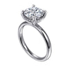 14K White Gold Round Hidden Halo Diamond Engagement Ring