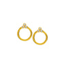 Diamond Trinity Door Knocker Stud Earrings