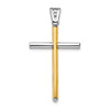 14K Two-tone Polished Cross Pendant