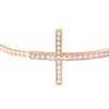Sterling Silver Sideways CZ Cross Bracelet