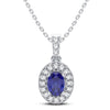 14K 0.35Ct Diamond Sapphire Pendant