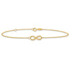 10K Polished Infinity 9 inch Plus 1 inch Extender - Total 10 inch Anklet