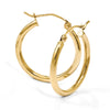 14K 2x25mm Polished Hoop Earrings