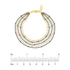 Sterling Silver/Yellow Multi-Strand Saturn Chain Bracelet