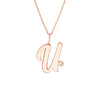 Script 'U' with Diamond Bezel Necklace