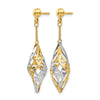 14K Two-tone Polished Post Dangle Earrings