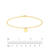 2.0mm Beaded Chain w/Dangle Disc Bracelet