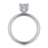 14K White Gold Oval Hidden Halo Diamond Engagement Ring