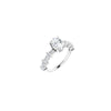 14K White 8x6 mm Oval Engagement Ring Mounting