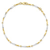 10K Two-tone Twisted Link 9 inch Plus 1 inch Extender - Total 10 inch Anklet