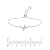 Sterling Silver CZ Heartbeat Bolo Bracelet
