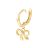 Mini Huggie Hoop Earrings with Bow Drop