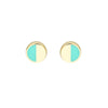 50/50 Turquoise High Polished Stud Earrings