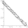 14K 4mm White Gold Flat Figaro Chain  Lobster Clasp