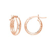 3mm x 15mm Diamond-Cut Hoop Earrings