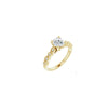14K Yellow 6.5 mm Round .07 CTW Diamond Semi-Set Vintage-Inspired Engagement Ring