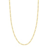 3.2mm Two-Tone Pave Figaro Chain with Lobster Lock
