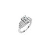 14K White 8 x 6 mm Emerald 1/2 CTW Natural Diamond Semi-Set Engagement Ring
