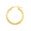 3x25mm D/C Florentine Round Hoop Earrings
