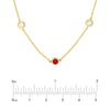 3/8tcw Diamond &amp; Ruby Bezel Station Necklace