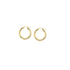 3x25mm D/C Florentine Round Hoop Earrings