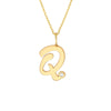 Script 'Q' with Diamond Bezel Necklace