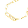 Twin Diamond Paper Clip Necklace